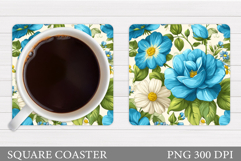 Floral Coaster Design. Flowers Coaster Sublimation Product Image 1