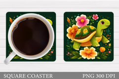 Cute Turtle Coaster Design. Cute Turtle Sublimation Product Image 1