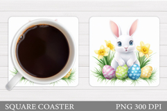 Cute Elephant Coaster. Elephant Flowers Coaster Sublimation Product Image 1