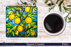 Berry Square Coaster | Lemons Stained Glass Product Image 1