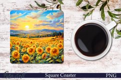 Floral Square Coaster | Flowers | Summer Sunflowers Product Image 1