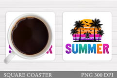 Palm Tree Coaster Design. Summer Coaster Sublimation Product Image 1