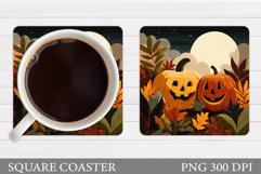 Halloween Pumpkin Coaster. Halloween Pumpkin Sublimation Product Image 1