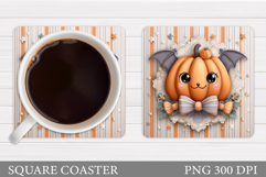Halloween Pumpkin Coaster. Halloween Pumpkin Sublimation Product Image 1