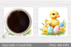 Easter Duck Coaster Sublimation. Duck Coaster Design Product Image 1