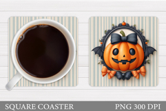 Halloween Pumpkin Coaster. Halloween Pumpkin Sublimation Product Image 1