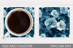 Flowers Coaster Sublimation. Floral Coaster Design Product Image 1