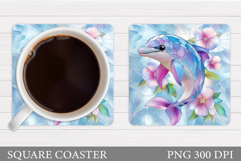 Dolphin Coaster Design. Dolphin Sublimation Product Image 1