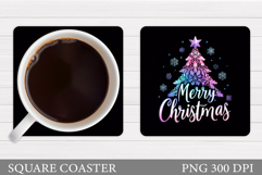 Christmas Tree Coaster Sublimation. Christmas Coaster Design Product Image 1