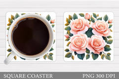 Roses Coaster Design. Roses Sublimation Product Image 1