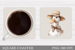 Cute Duck Coaster Sublimation. Duck Sublimation Product Image 1