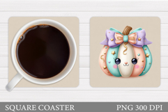 Cute Pumpkin Coaster. Cute Halloween Coaster Sublimation Product Image 1