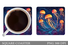 Jellyfish Coaster Sublimation. Jellyfish Sublimation Product Image 1