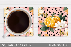 Pumpkin Coaster Design. Pumpkin Sublimation Product Image 1