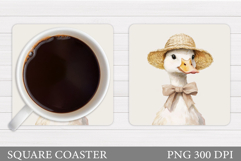 Cute Duck Coaster Sublimation. Duck Sublimation Product Image 1