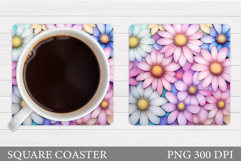 Flower Coaster Design. Daisy Coaster Sublimation Product Image 1