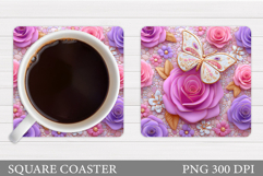 Butterfly Coaster Design. Butterfly Sublimation Product Image 1