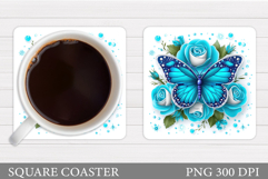 Butterfly Coaster Design. Butterfly Sublimation Product Image 1