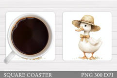 Cute Duck Coaster Sublimation. Duck Sublimation Product Image 1