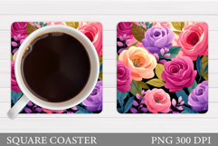 Roses Coaster Design. Roses Sublimation Product Image 1