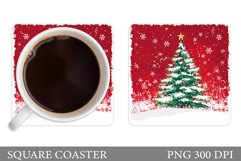 Christmas Tree Coaster Sublimation. Christmas Coaster Design Product Image 1