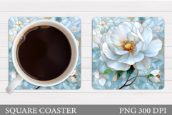 Floral Coaster Design. Flowers Coaster Sublimation Product Image 1