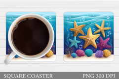 Starfish Coaster Sublimation. Starfish Sublimation Product Image 1