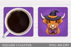 Halloween Cow Coaster Design. Halloween Coaster Sublimation Product Image 1