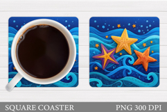 Starfish Coaster Sublimation. Starfish Sublimation Product Image 1