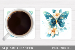 Butterfly Coaster Design. Butterfly Sublimation Product Image 1