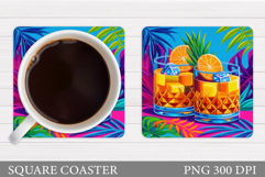 Cocktail Coaster Design. Summer Coaster Sublimation Product Image 1