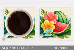Watermelon Coaster Design. Summer Coaster Sublimation Product Image 1