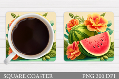 Watermelon Coaster Design. Summer Coaster Sublimation Product Image 1