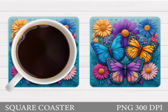 Butterfly Coaster Design. Butterfly Sublimation Product Image 1