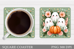 Halloween Ghost Teacher Coaster. Cute Ghost Coaster Design Product Image 1