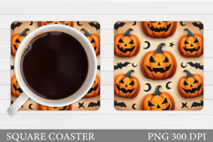 Halloween Pumpkin Coaster. Halloween Coaster Sublimation Product Image 1
