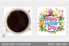 Mother&#039;s Day Coaster Design. Mother&#039;s Day Sublimation Product Image 1