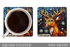 Christmas Deer Coaster Design. Christmas Coaster Sublimation Product Image 1