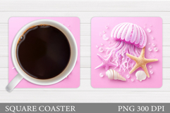 Jellyfish Coaster Sublimation. Jellyfish Sublimation Product Image 1