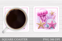 Jellyfish Coaster Sublimation. Jellyfish Sublimation Product Image 1