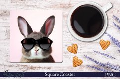 Rabbit Square Coaster | Farm Animal Product Image 1
