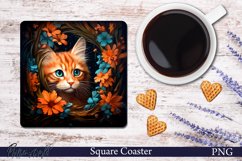 Kitty Square Coaster | Farm Animal Product Image 1