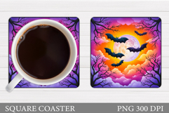 Bat Coaster Sublimation. Halloween Coaster Design Product Image 1