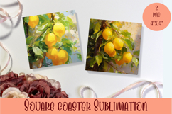 Lemons Coaster Design. Lemons Sublimation Product Image 1