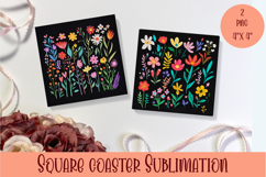 Flowers tile Coaster Design, Summer Coaster Product Image 1