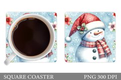 Cute Snowman Coaster Design. Christmas Coaster Sublimation Product Image 1
