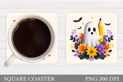 Halloween Ghost Teacher Coaster. Cute Ghost Coaster Design Product Image 1