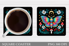 Butterfly Coaster Sublimation. Butterfly Coaster Design Product Image 1