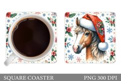 Cute Horse Coaster Design. Christmas Coaster Sublimation Product Image 1