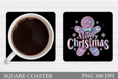 Gingerbread Coaster Design. Christmas Coaster Sublimation Product Image 1